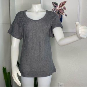 H&M Grey Wool Mix Short Sleeve Sweater